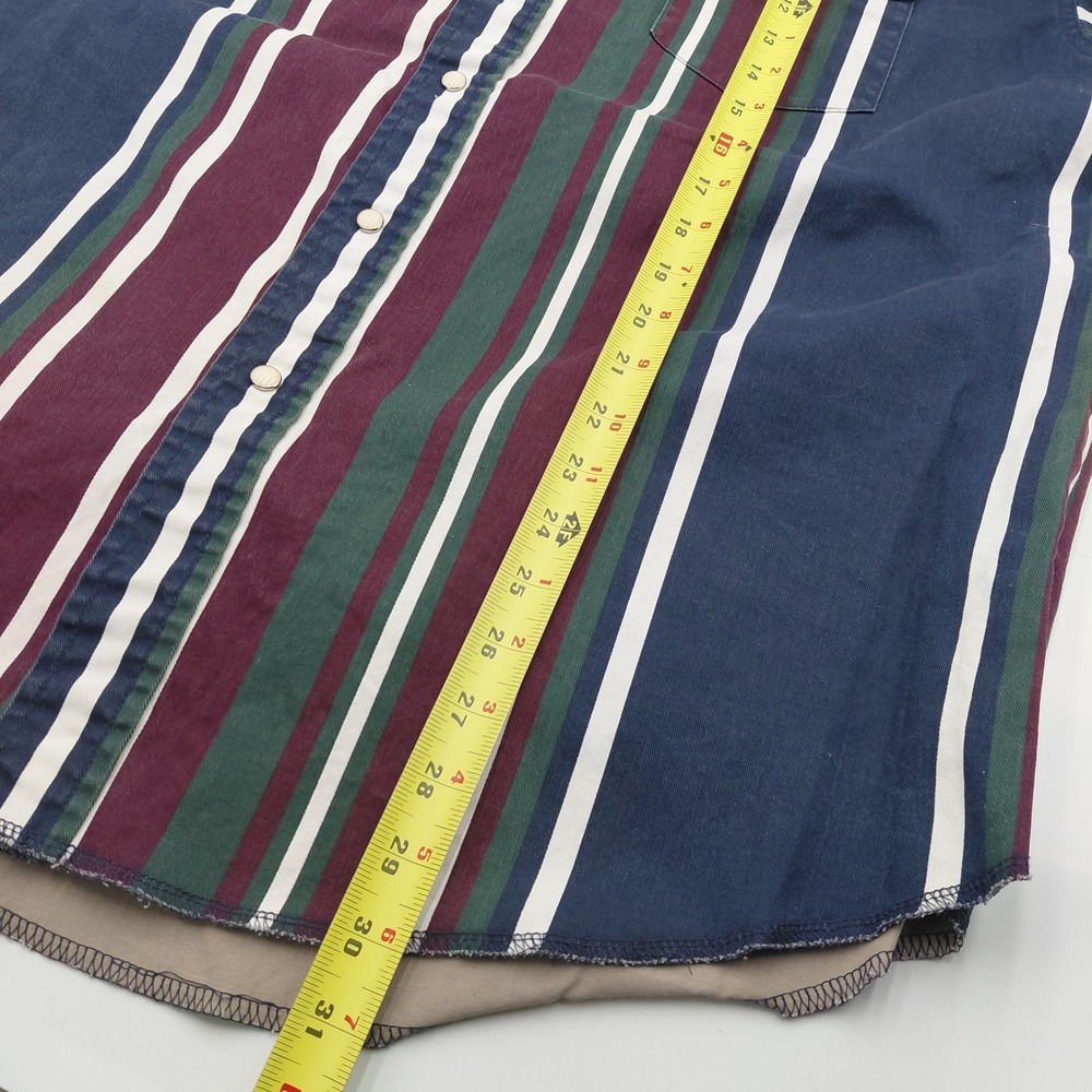 Wrangler Western Shirt Mens 2XL Pearl Snap Long Sleeve Striped Navy 
Brushpopper - Picture 5 of 8